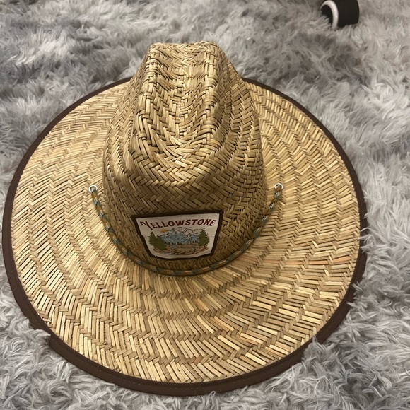 MAD Engine Straw Hat in Natural Tan and Brown Trim - Picture 2 of 5